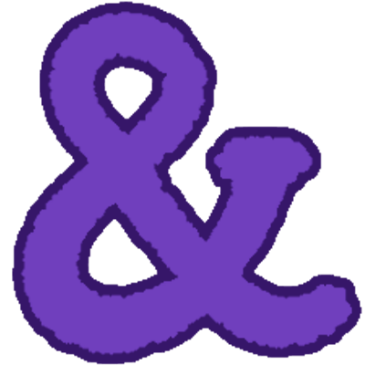   a styleized purple ampersand / and symbol.